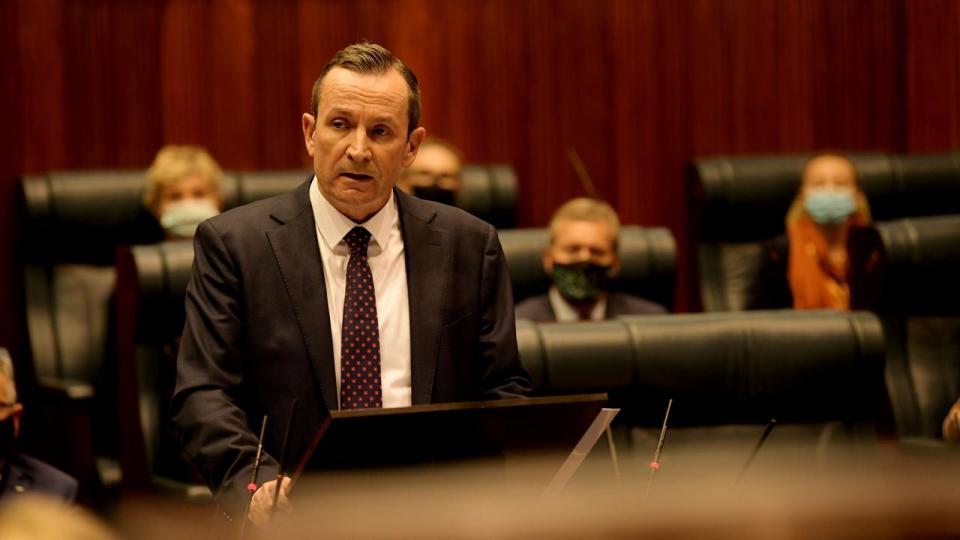 West Australian Premier and Treasurer Mark McGowan delivered his state budget in parliament. Picture: NCA NewsWire / Sharon Smith