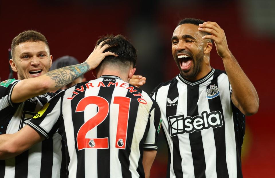 Newcastle knocked Manchester United out of the Carabao Cup with a brilliant display at Old Trafford (REUTERS)