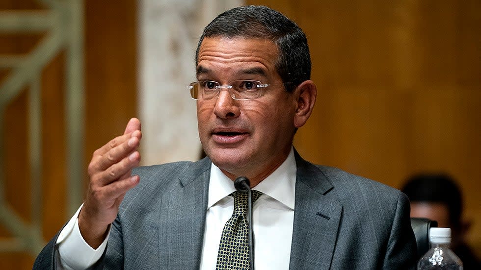 Governor Puerto Rico Pedro Pierluisi testifies during a Senate Energy and Natural Resources Committee hearing to discuss the state of U.S. Territories on Tuesday, February 1, 2022.