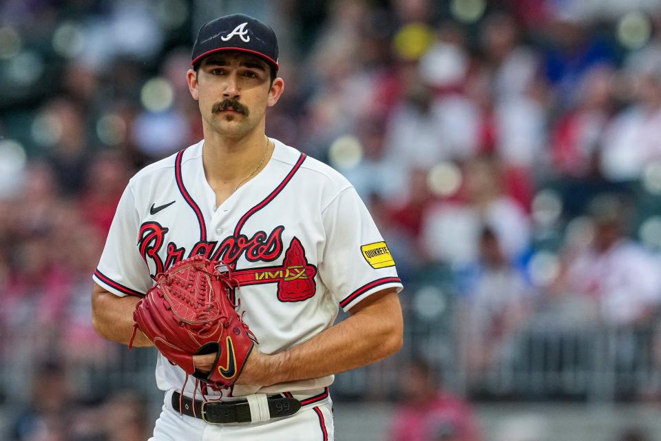 Atlanta's Spencer Strider led the majors last season with 281 strikeouts, 44 more than runner-up Kevin Gausman of Toronto.