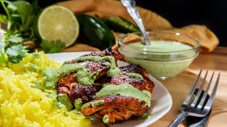 ají verde sauce on chicken