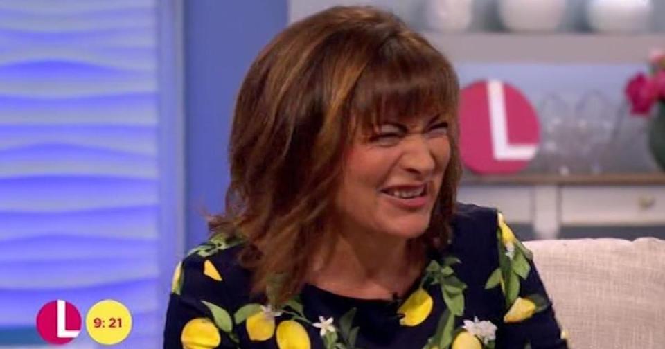 Lorraine Kelly was left in fits of giggles as she apologised for the expletive (Copyright: ITV) 