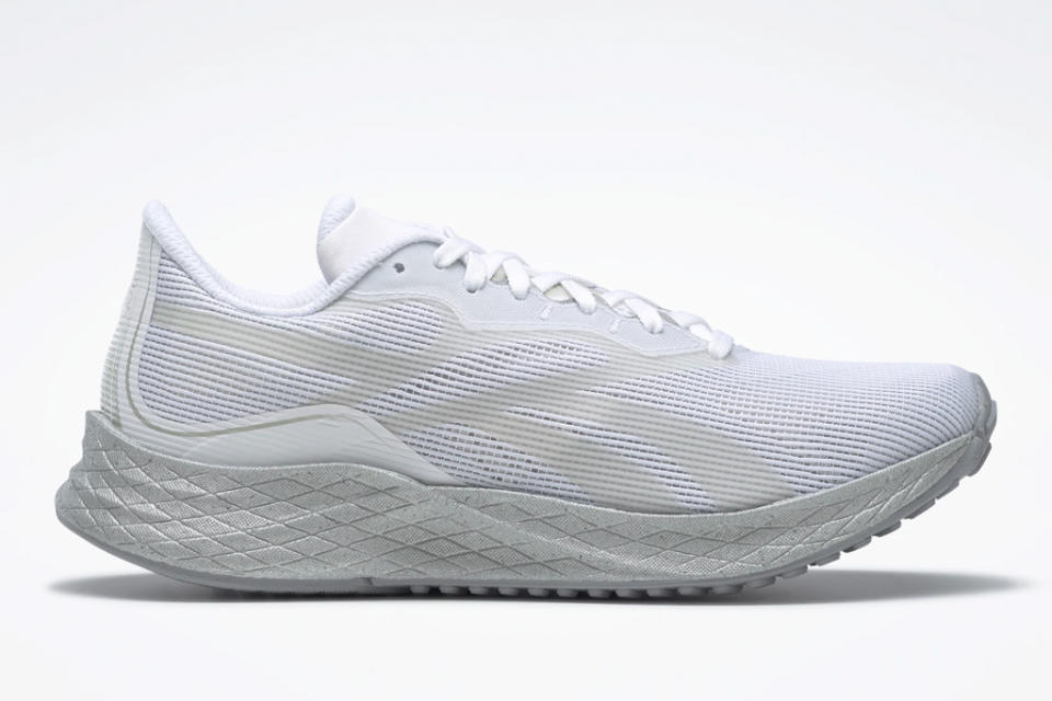 white sneakers, running shoes, women, reebok