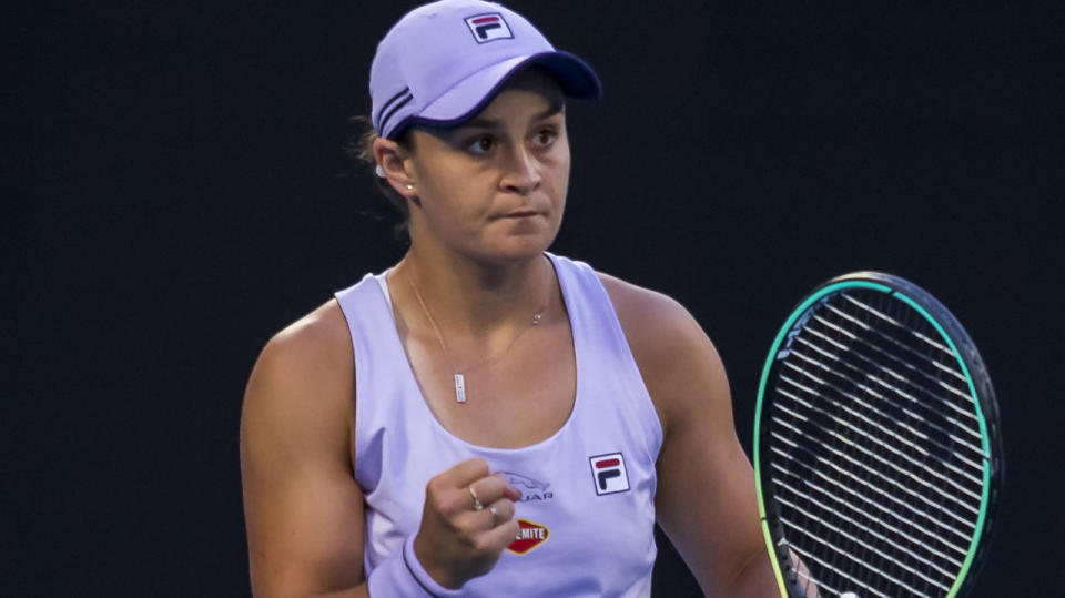 Ash Barty defeated Australian star Daria Gavrilova in the second round of the Australian Open. (Photo by Jason Heidrich/Icon Sportswire via Getty Images)