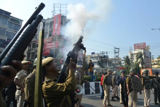 Police fired tear gas in India's Assam state as thousands demonstrated against a contentious new citizenship bill