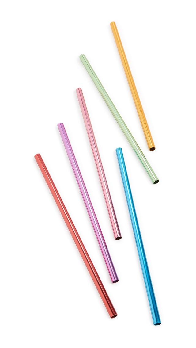 Shopbop Sippin’ Pretty Set of 6 Reusable Straws  