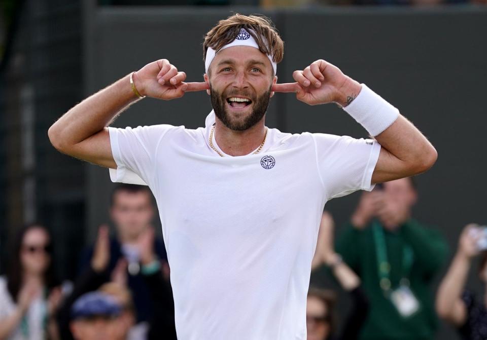 Liam Broady celebrates his victory (Adam Davy/PA) (PA Wire)