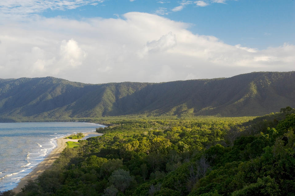 Rex lookout along Captain Cook Highway, has a pristine view of Trinity Bay, which is part of the Great Barrier Reef. Source: Getty Images