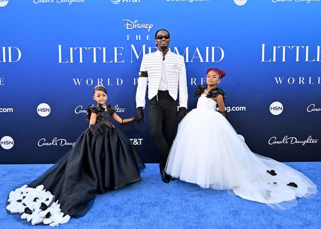 <p>Axelle/Bauer-Griffin/FilmMagic</p> Offset with his daughters Kulture and Kalea Marie.