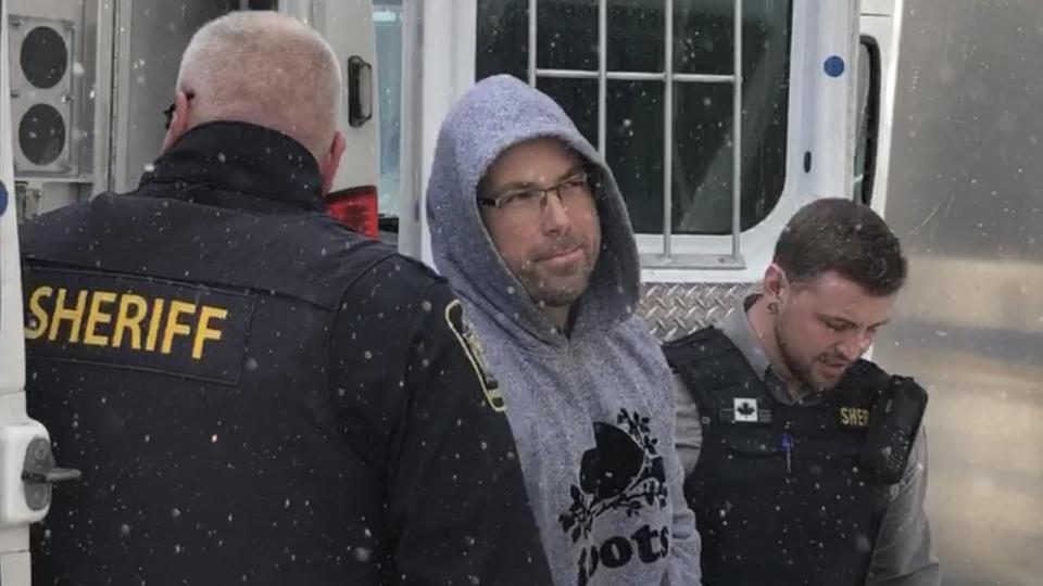 B.J. Marriott pictured in a file photo from outside court in January 2020. He has been declared a dangerous offender and ordered locked up indefinitely. (Craig Paisley/CBC - image credit)