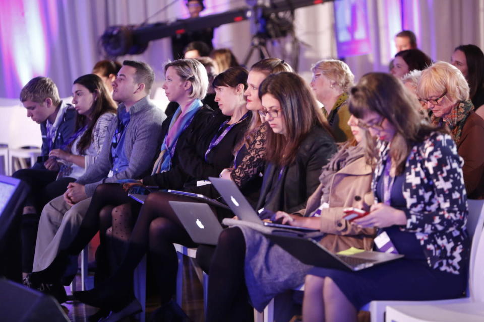 Audience members during the “How to Win a Tech Campaign” panel.