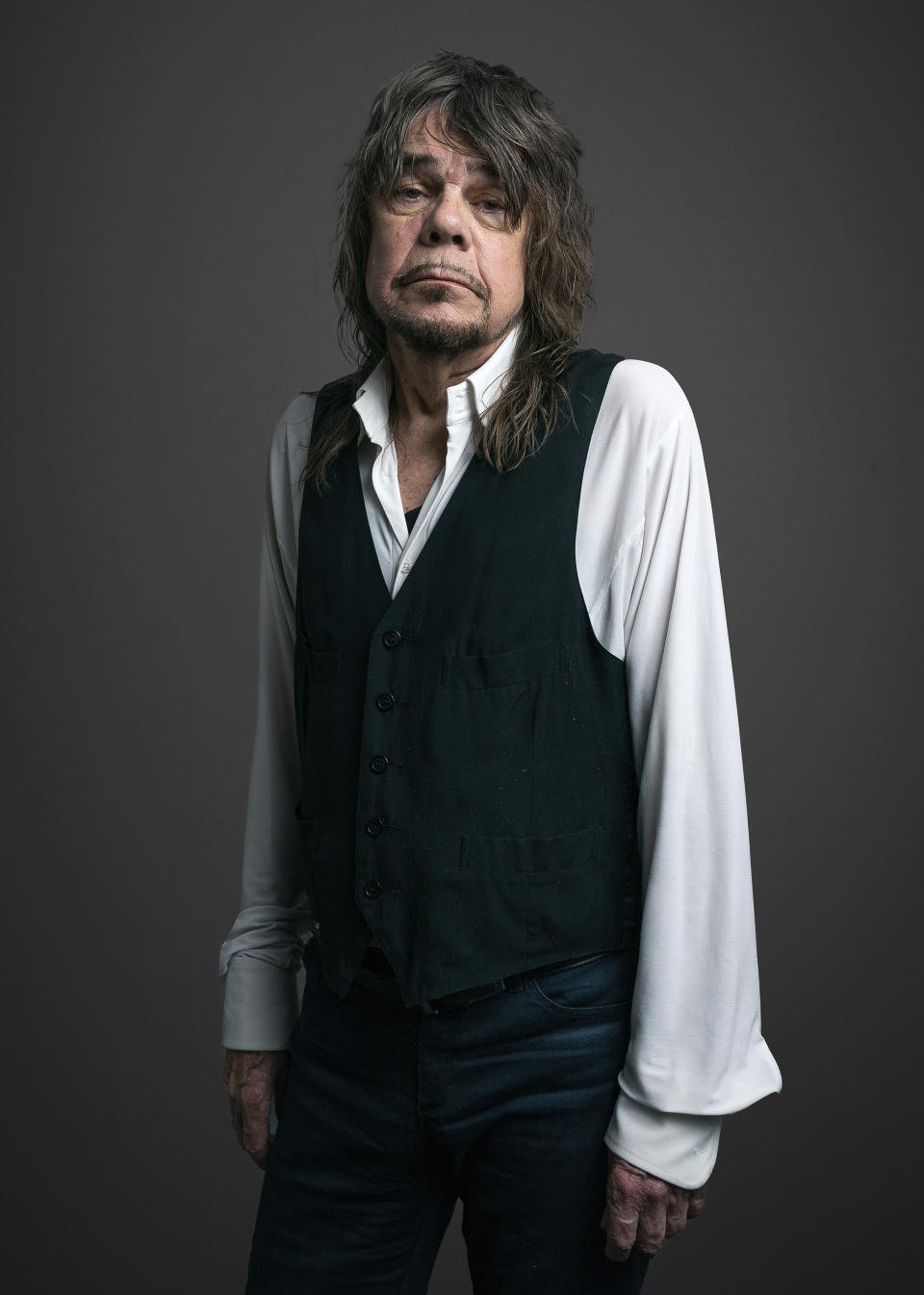 David Johansen poses for a portrait to promote the film "Personality Crisis: One Night Only" on Tuesday, April 11, 2023 in New York. (Photo by Christopher Smith/Invision/AP)