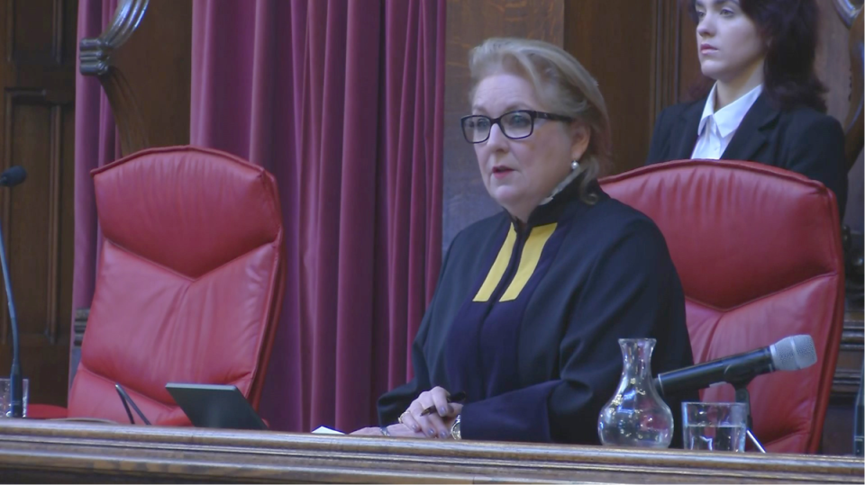 Lord Chief Justice Dame Sue Carr delivering the ruling on Friday morning (PA Video/PA Wire)