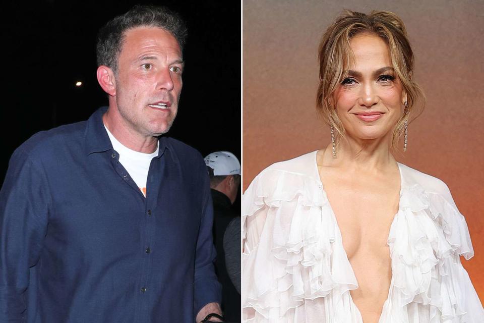 <p>The Hollywood Curtain/Bauer-Griffin/GC Images; Hector Vivas/Getty</p> Ben Affleck and Jennifer Lopez on May 21, 2024