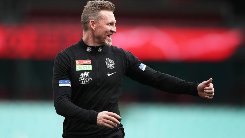 Nathan Buckley will step down as Collingwood's coach after Monday's Queen's Birthday clash against Melbourne. (Photo by Matt King/Getty Images)