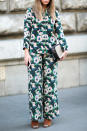 <p>News flash: The pantsuit is in, especially when it's covered in bold blooms. </p>