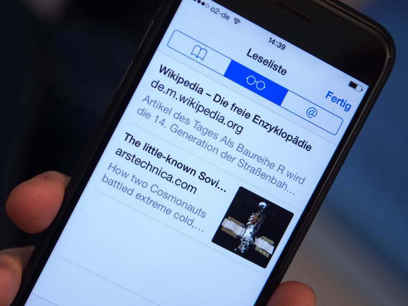 Die Leseliste in Apples Browser Safari. Hier finden sich vorgespeicherte Texte - zum Lesen in der U-Bahn etwa. Foto: Andrea Warnecke