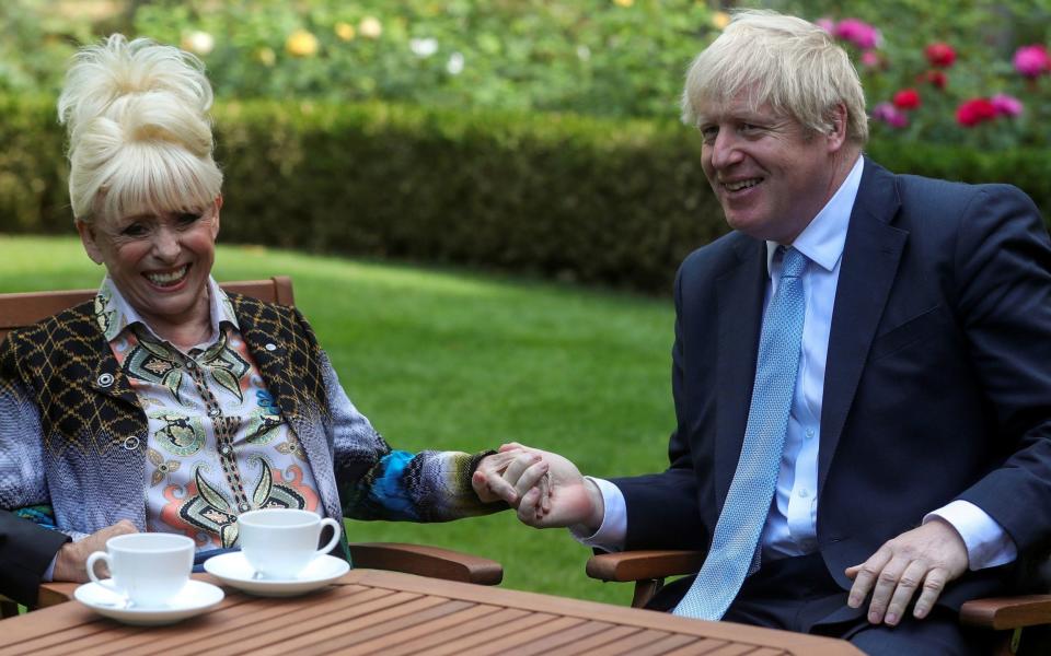 Boris Johnson with Dame Barbara in 2019 - PA