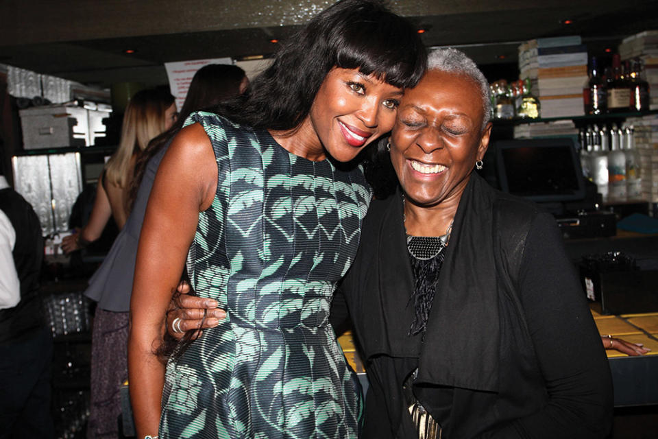 Naomi Campbell (left) feted her Black Girls Coalition co-founder Hardison in 2014 the night before the latter received the CFDA’s Founder’s Award.
