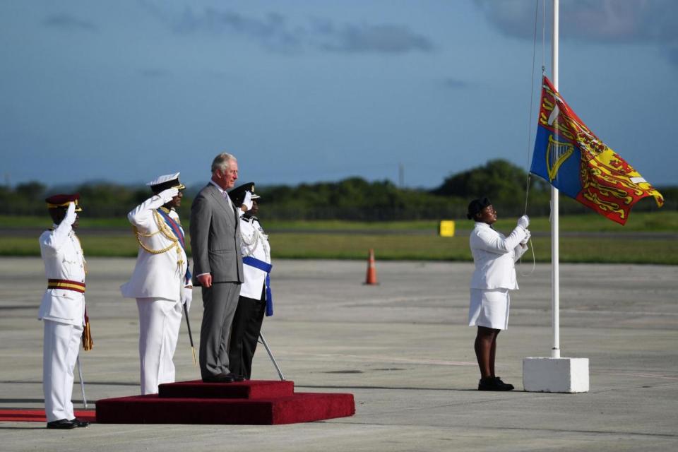 The Prince of Wales viewed a guard of honour as he arrived (PA)