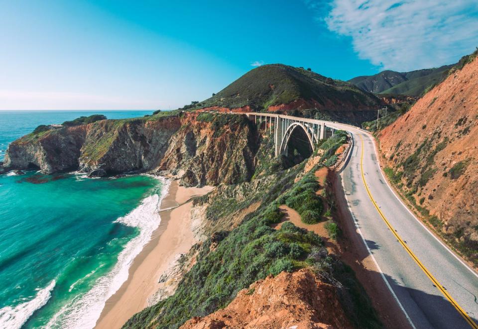 A road along the coast.