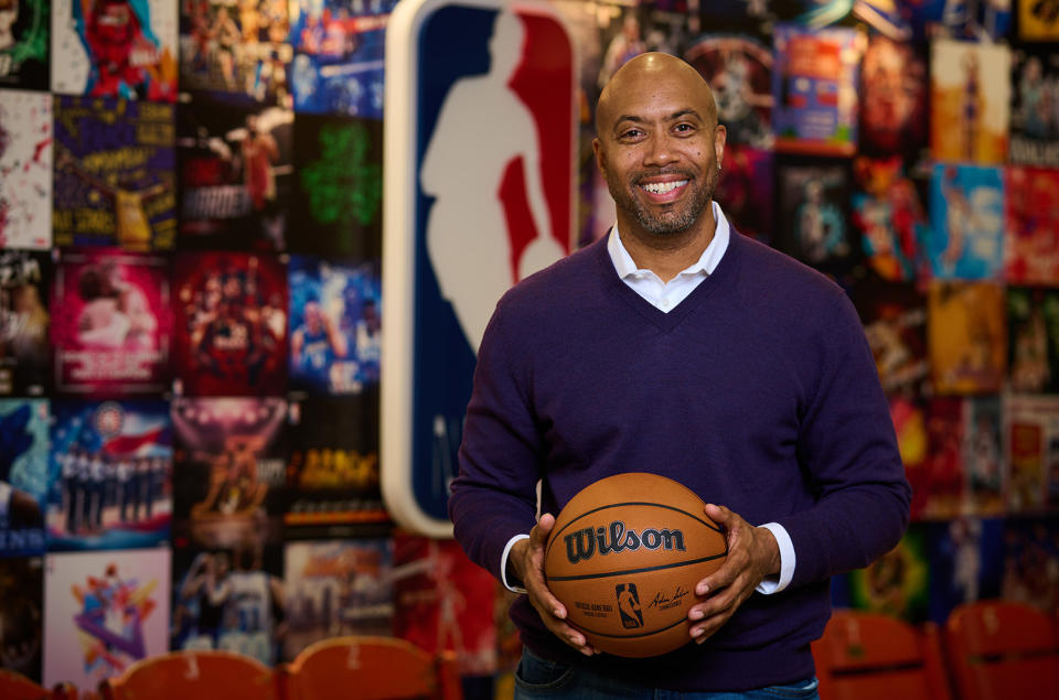 Carlton Myers for Billboard Magazine photographed at the NBA offices in Secaucus, NJ, Sports Roundtable