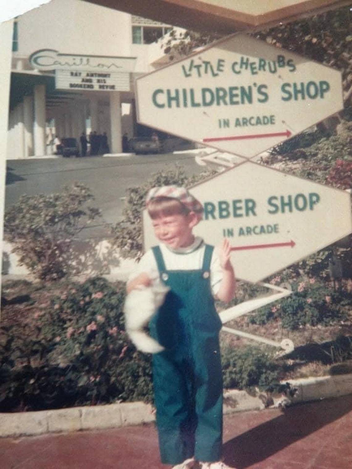 Modeling the latest fashion from Little Cherubs children’s shop in front of the Carillon Hotel in the 1960s. Jeff Kleinman’s parents opened the business in 1965 and their son spent every weekend in the store and roaming the hotel for more than 12 years.