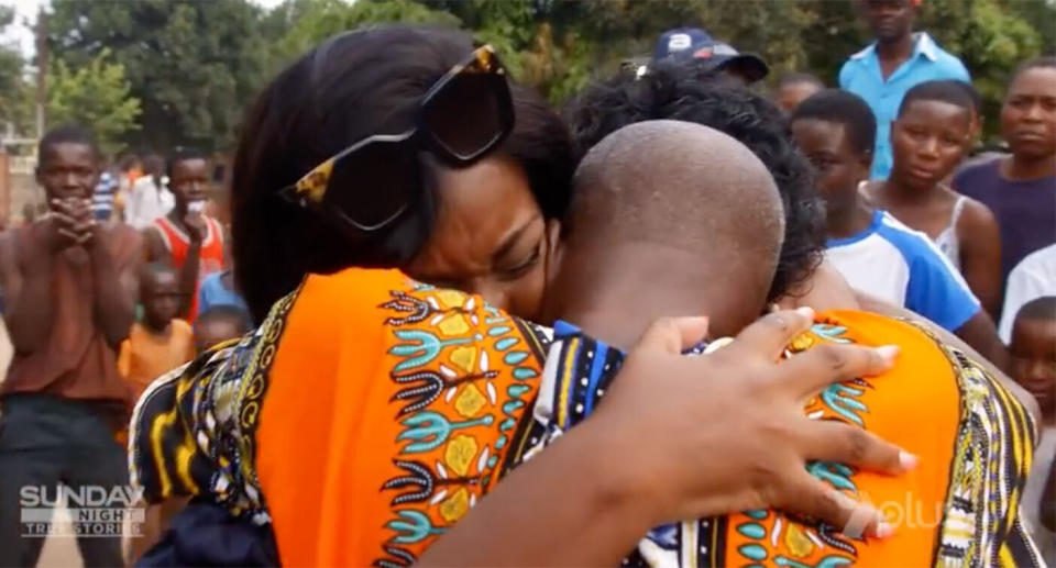 Abigail Prang is reunited with her biological family in Zimbabwe. Source: Sunday Night/Seven Network