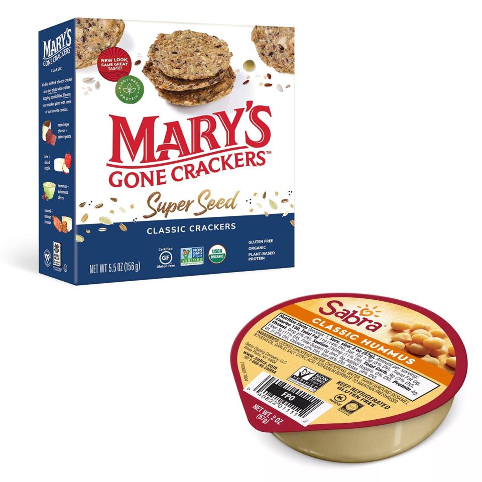 Mary's Gone Crackers and Hummus