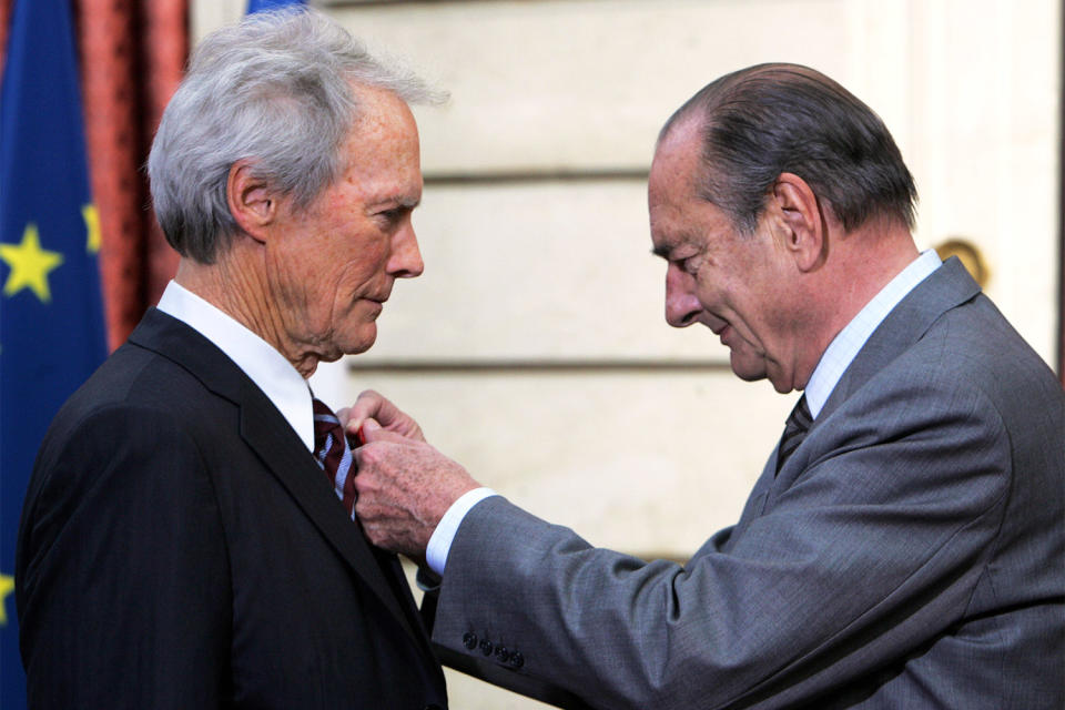 <p>French President Jacques Chirac awarded Eastwood with the medal of the Legion of Honour in February of 2007. Three years later, President Barack Obama honored the star with the Arts and Humanities award, though <a href="https://obamawhitehouse.archives.gov/the-press-office/remarks-president-presentation-national-humanities-medal-and-national-medal-arts" rel="nofollow noopener" target="_blank" data-ylk="slk:Eastwood was unable to attend;elm:context_link;itc:0;sec:content-canvas" class="link ">Eastwood was unable to attend</a> the ceremony. </p>