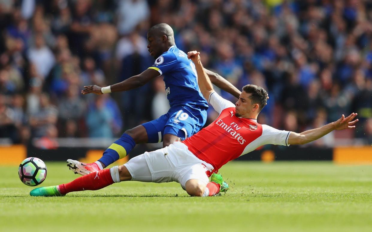 Gabriel in action against Everton on the final weekend of the Premier League season - Getty Images Europe