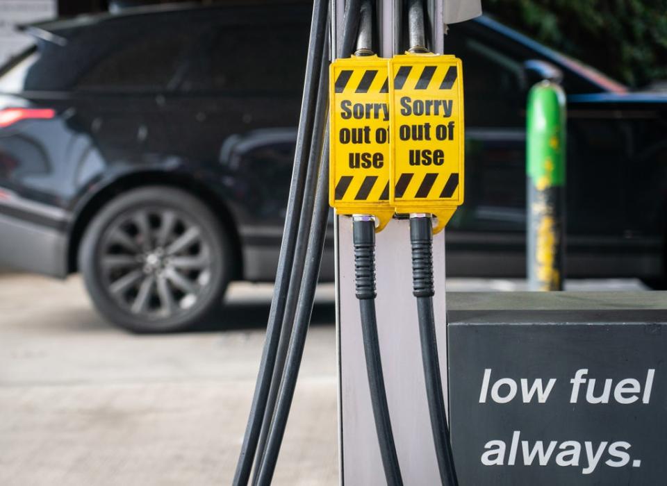 Petrol sales rose during the month due to panic buying at the end of September (Dominic Lipinski/PA) (PA Wire)