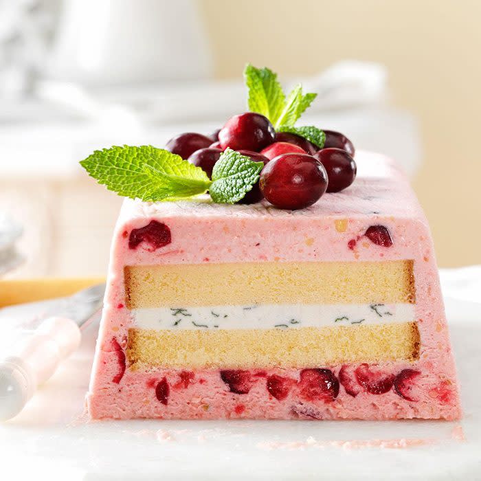 Cranberry-Lime Semifreddo with Pound Cake