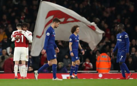 Chelsea players looking deflated after the final whistle - Chelsea players looking deflated after the final whistle - Credit: Getty Images