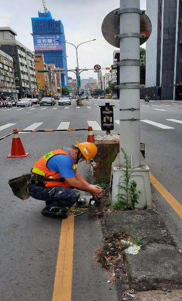 道路維修路燈。（北市公園處提供）