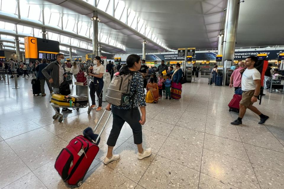 Travelers at Heathrow Airport in London (file image)  (AP)