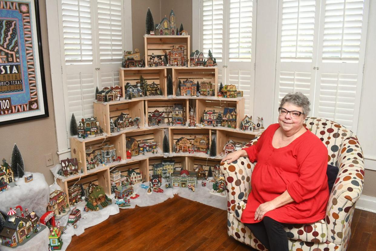 Brenda Ray-Perow and her late husband Terry Perow collected buildings for a Christmas village. Many times they chose pieces reflective of what happened or had gone on in their lives that year.