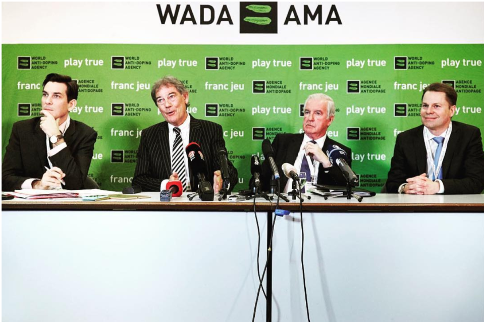 Wada 領導層，2016 年記者會。圖／World Anti-Doping Agency Facebook Fan Page