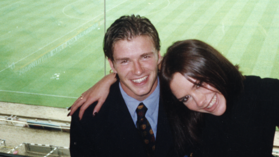 David and Victoria Beckham at Old Trafford (Beckham Netflix)