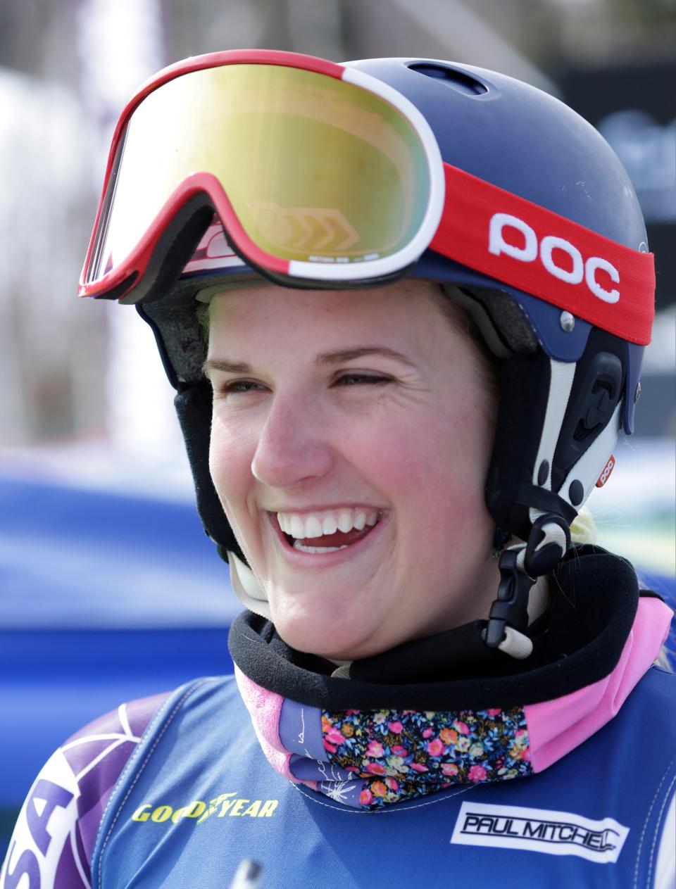 Paula Moltzan (6) after the second run of women's slalom at the 2015 U.S. Alpine Championships at Sugarloaf.