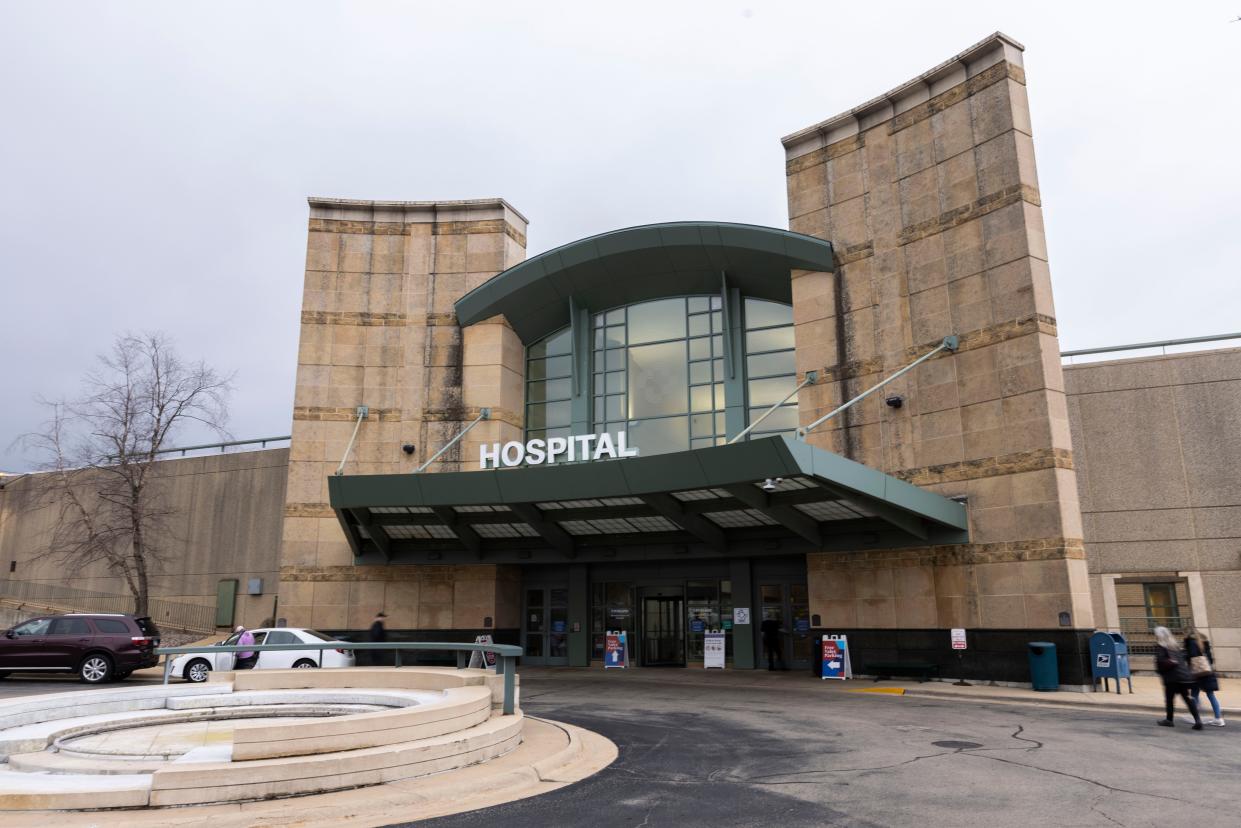 Guests walk in and out of the hospital on Monday, April 1, 2024, at the UW Health SwedishAmerican Hospital in Rockford.