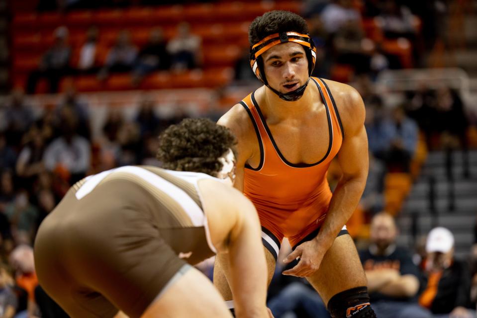 Oklahoma State wrestler A.J. Ferrari was in fair condition on Tuesday, a day after a frightening car accident in which he was airlifted to OU Health for treatment.