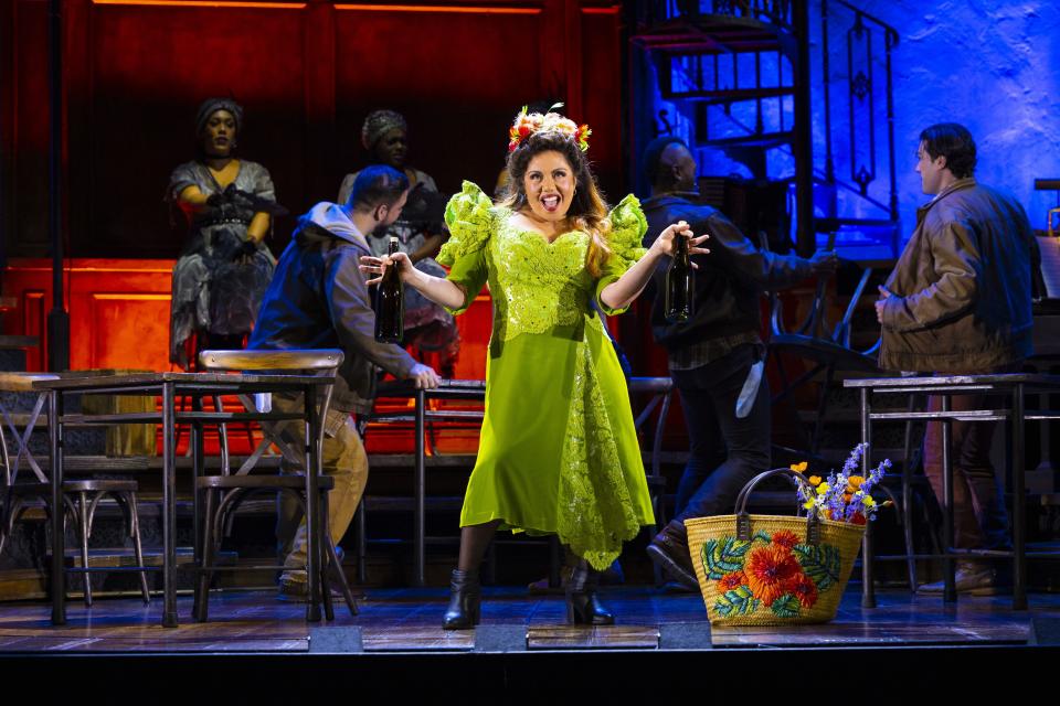 Maria-Christina Oliveras performs in "Hadestown" at the Milwaukee Performing Arts Center.