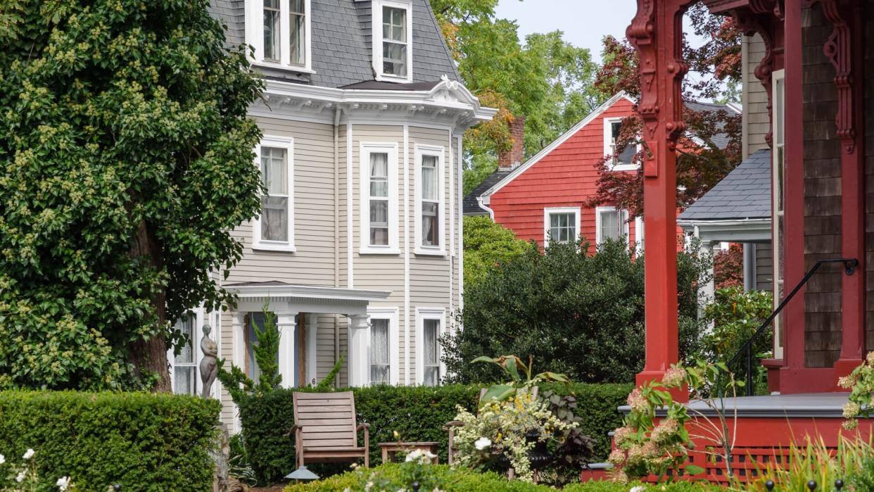 Victorian Style homes in Newport, Rhode Island.