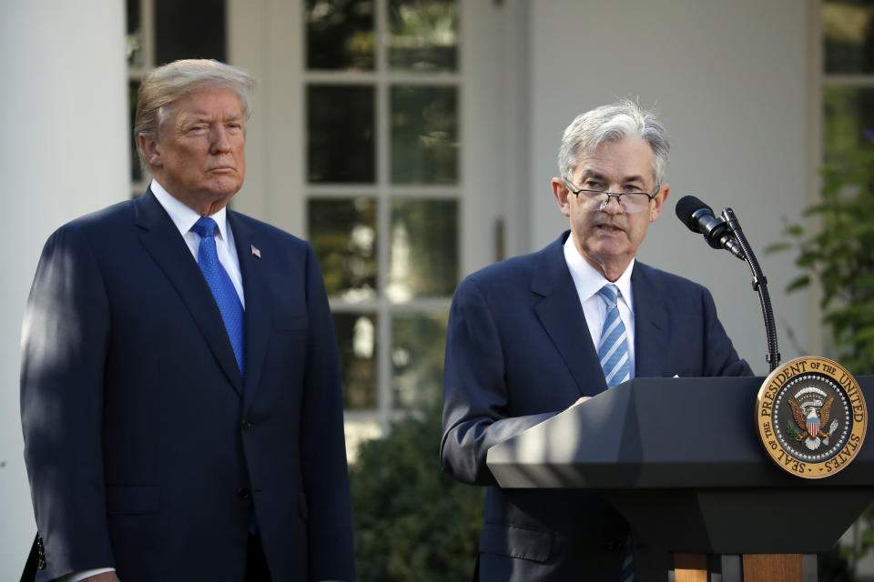 Federal Reserve board member Jerome Powell speaks after President Donald Trump announced him as his nominee for the next chair of the Federal Reserve in the Rose Garden of the White House in Washington, Thursday, Nov. 2, 2017. (AP Photo/Alex Brandon)