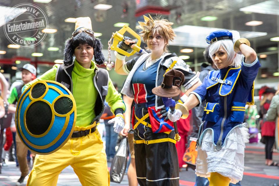 Goofy, Sora, and Donald Duck from Kingdom Hearts cosplayers