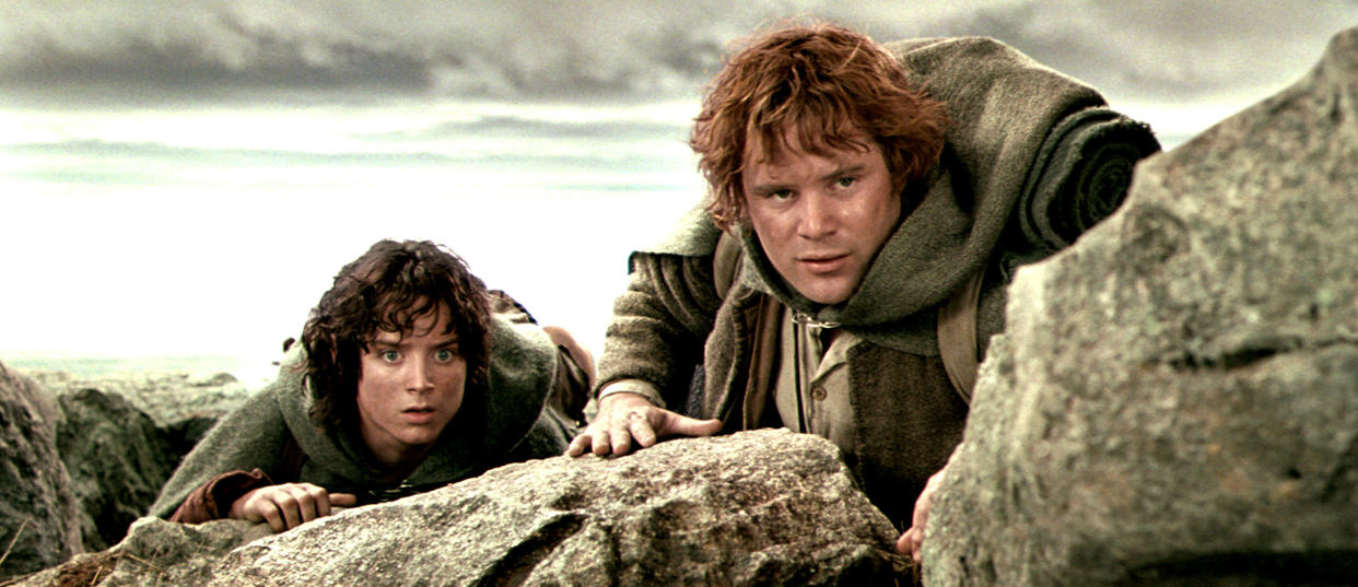 Elijah Wood, left, and Sean Astin in <em>The Two Towers.</em> (Photo: New Line/Courtesy Everett Collection)