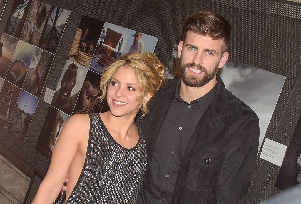 gerard pique r and shakira l attend the festa de esport catala 2016 awards on january 25, 2016 in barcelona, spain