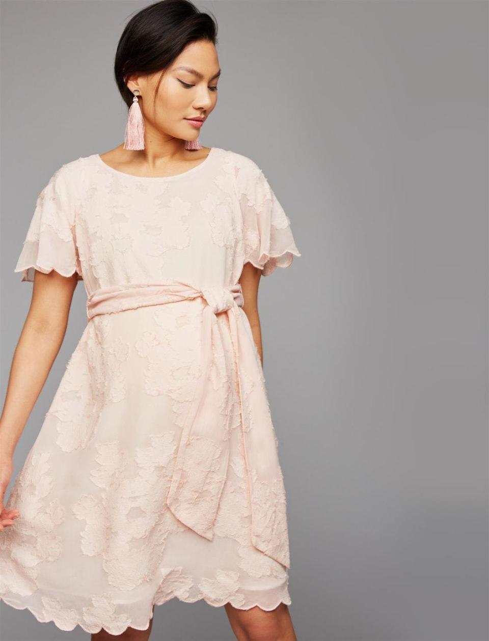 A Pea In the Pod Flutter Sleeve Maternity Dress