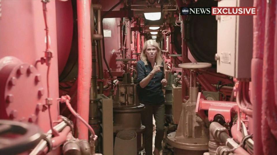 PHOTO: ABC's Martha Raddatz aboard the USS Kentucky, a U.S. nuclear-armed submarine, anchored at the Busan Naval Base in Busan, South Korea, July 20, 2023. (ABC News)